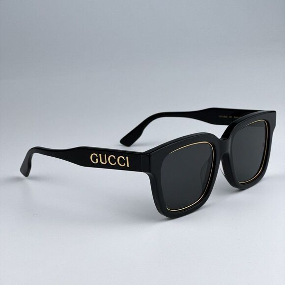 NEW Gucci GG1136SA 001 Black/Gold Grey Square Women Sunglasses GG 1136SA - Picture 7 of 14